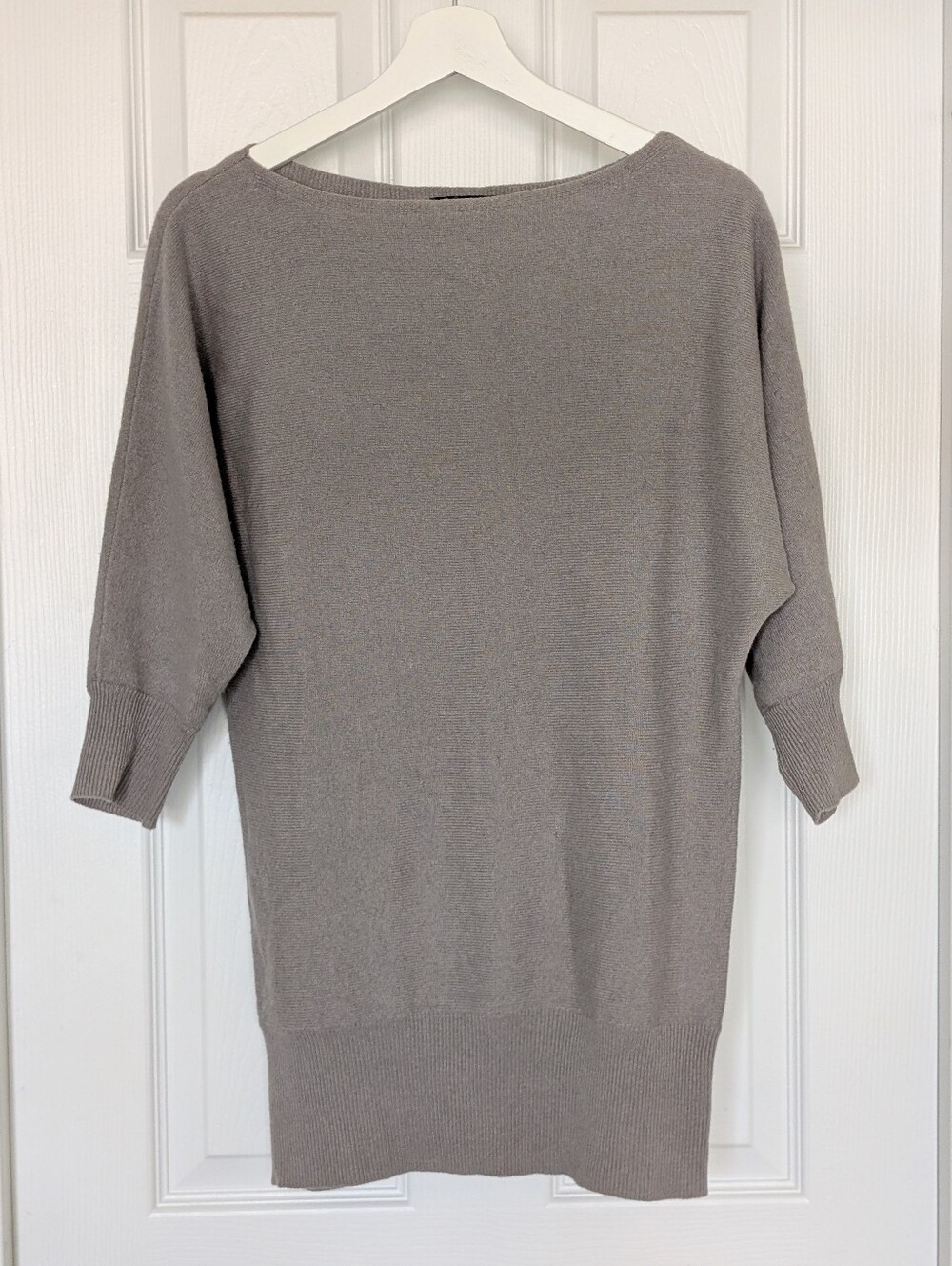 Ann Taylor Cashmere Boatneck Dolman Sweater Taupe Size XS